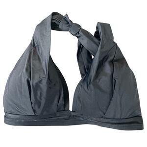 Cococship 34D Black Ruched Padded Halter Style Bikini Top